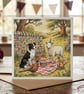 Hand Illustrated Farm Animal Birthday Card, 5x5 Greeting Card - Image 1