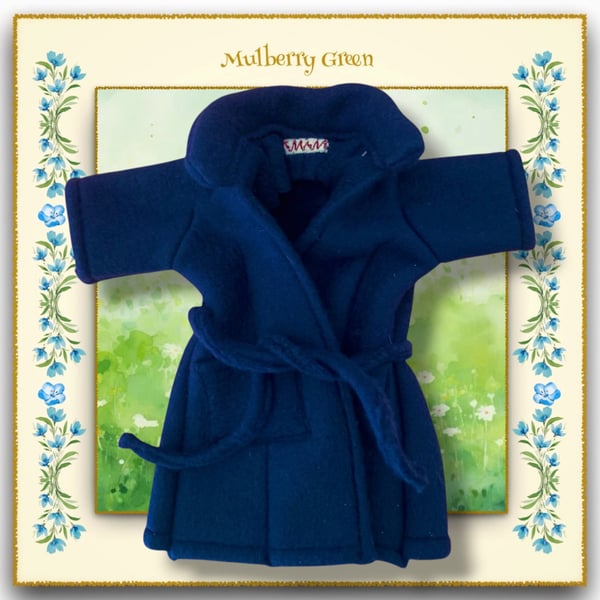 Cosy Navy Blue Fleece Dressing Gown
