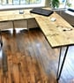 Corner Office Desk - Two Boards, Custom Made From Reclaimed Scaffold Boards And  - Image 10
