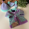 Designer Hand Knitted Baby Jacket- Layette Gift Set 0-3 months size 