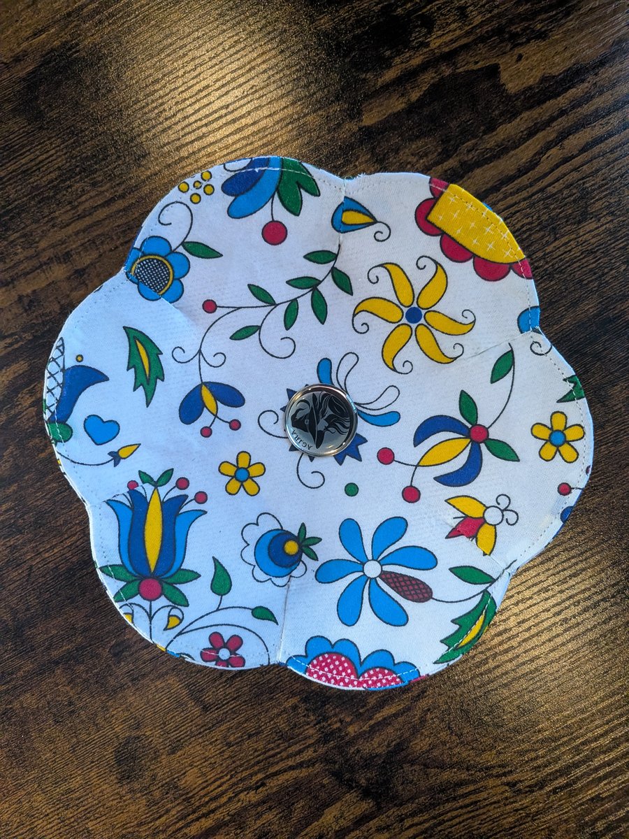 Handmade Folk Textile Bowl – Water-Resistant White Fabric Trinket Dish