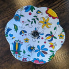 Handmade Folk Textile Bowl – Water-Resistant White Fabric Trinket Dish