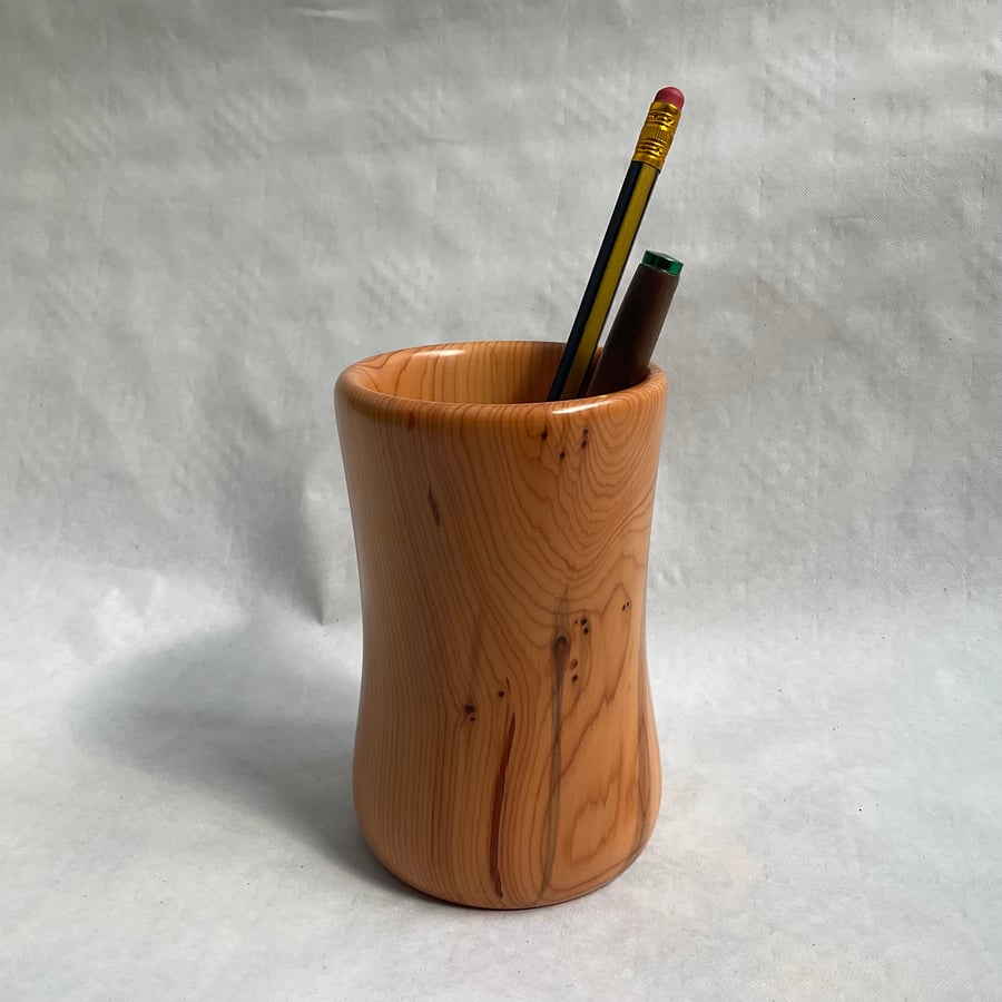 Yew pen or pencil pot