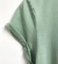Womens organic cotton stonewash sage green T shirt Allium Flower gold print - Image 2