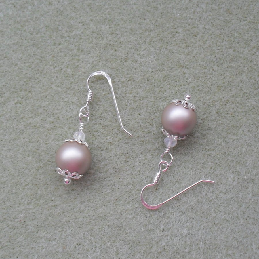 Sterling Silver Shell Pearl Earrings