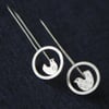 Silver chickenish drop earrings