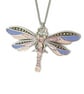 Lilac and pink dragonfly pendant, handpainted necklace for women - Image 1