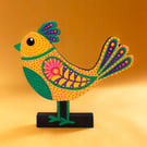 Folk Bird Sculpture - Handmade and Hand-painted