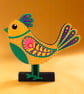 Folk Bird Sculpture - Handmade and Hand-painted