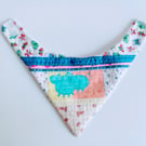 Bandana bib, Hippo, patchwork bib, alphabet, reversible bib, baby gift
