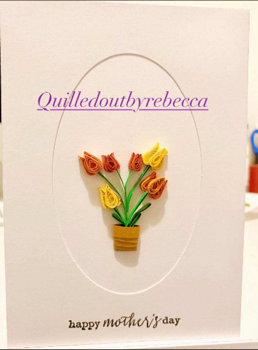 Quilled Mothers Day Card Folksy