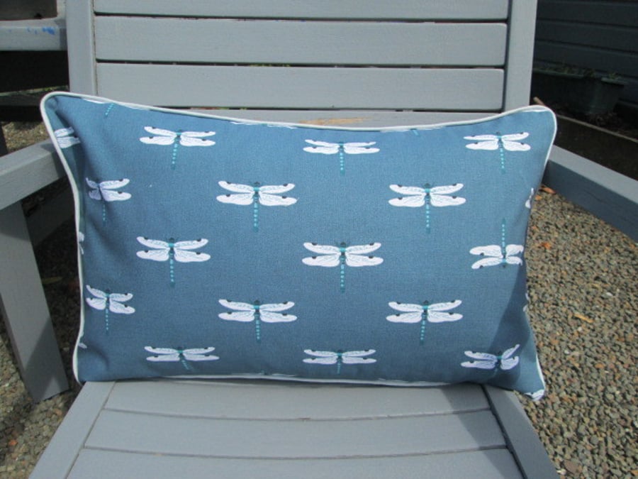 Sophie Allport Dragonfly  Cushion Cover with Grey Piping