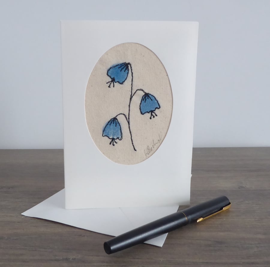 'BLUEBELLS' - Free motion embroidery card