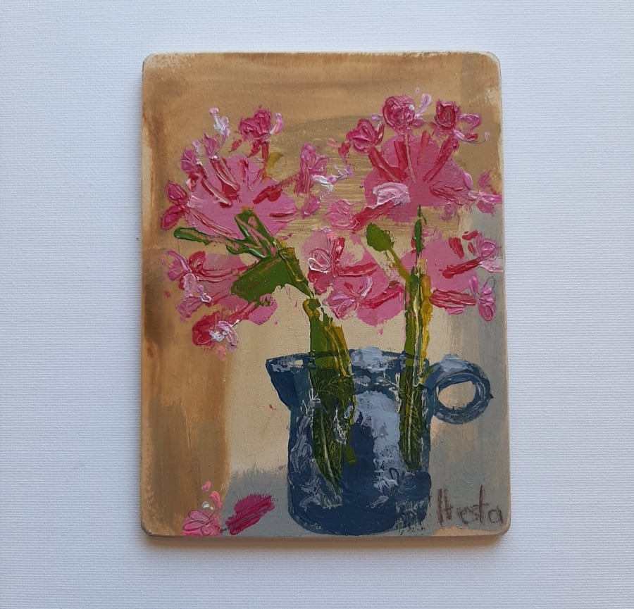 Flowers in jug contemporary painting 