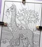 Mother & Baby Giraffe A4 Colouring Page Printable JPG by S Godwin Studio - Image 2