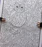 Owl Woodland Animal A4 Colouring Page Printable JPG by S Godwin Studio
