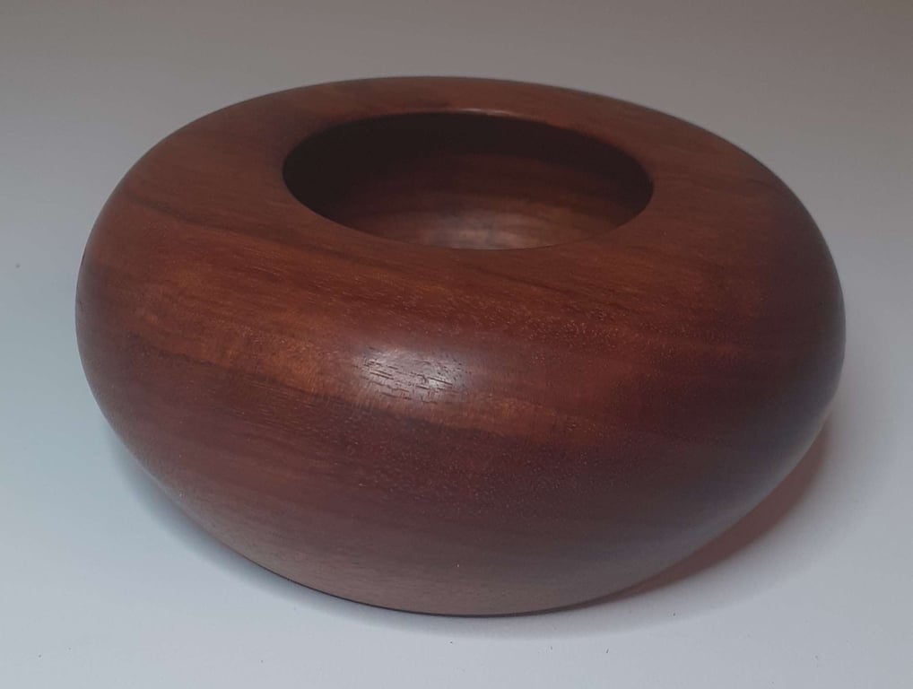 Tigerwood Hollow Form – Decorative Wooden Centerpiece