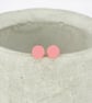 Titanium posts - Small matte pink pastel dot stud earrings - Hypoallergenic - Image 1
