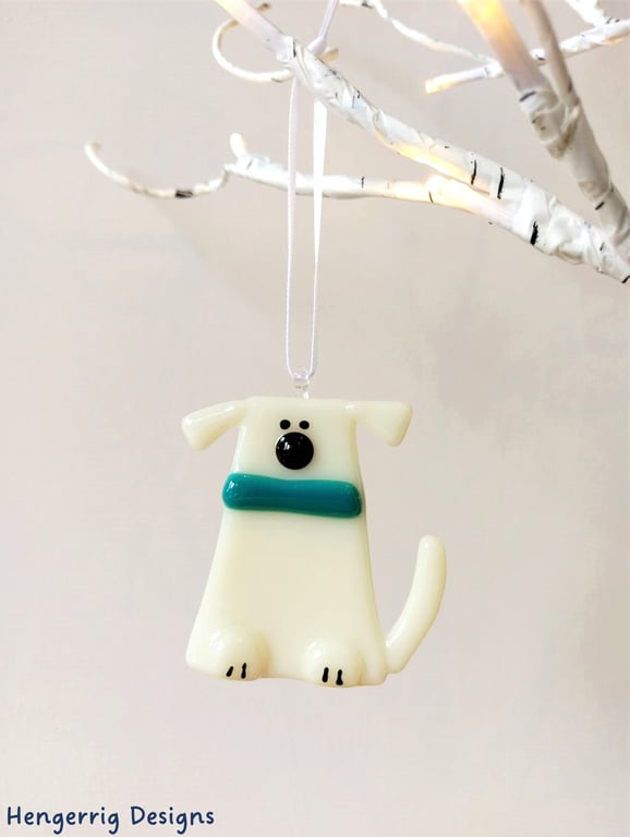 Almond Fused Glass  Dog