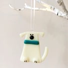 Almond Fused Glass  Dog