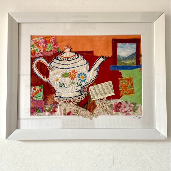 Keeping up  appearances, Mixed media stitched collage