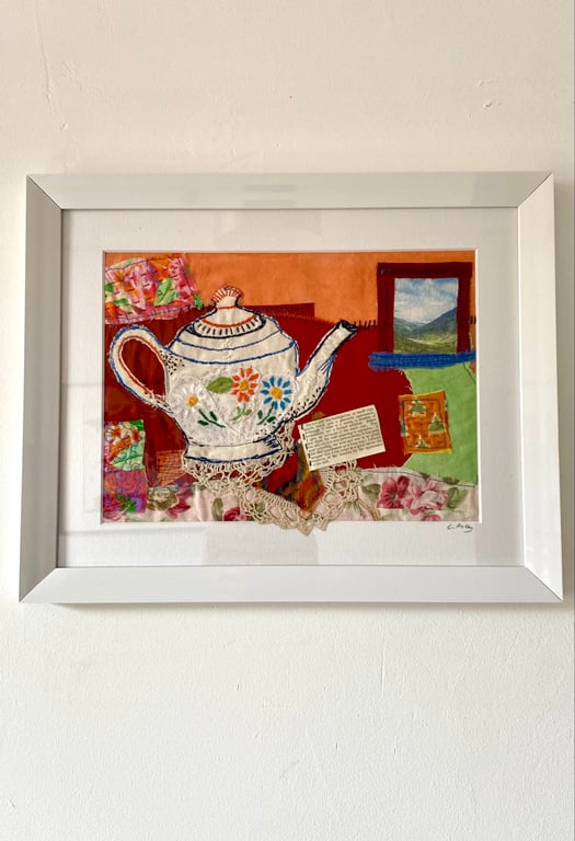 Keeping up  appearances, Mixed media stitched collage