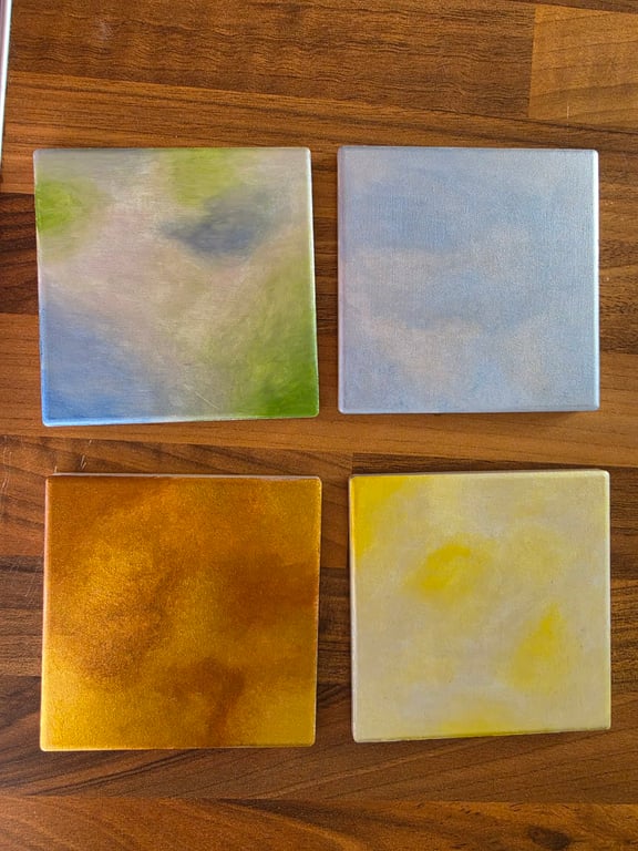 Four Seasons Handmade Coaster Set – Spring, Summer, Autumn & Winter