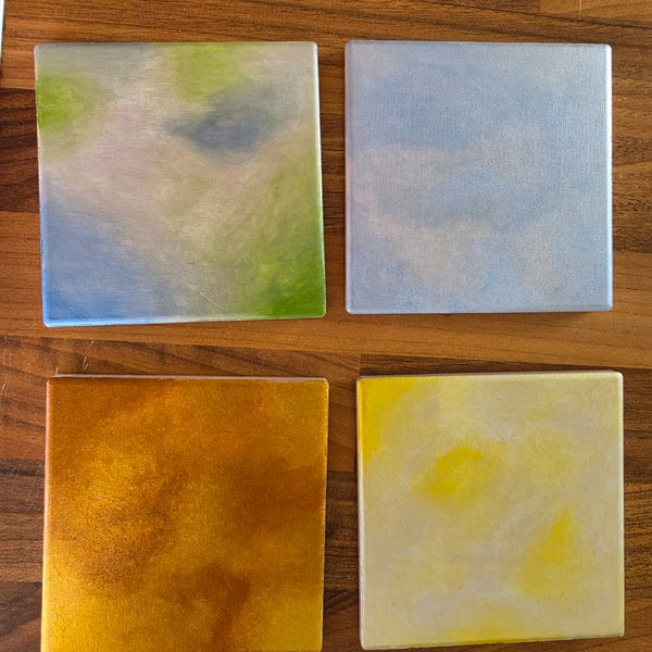 Four Seasons Handmade Coaster Set – Spring, Summer, Autumn & Winter