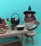 Tiny Autumn Witch Doll Decoration, Halloween Witch Core Ornament, Autumn Decor - Image 1