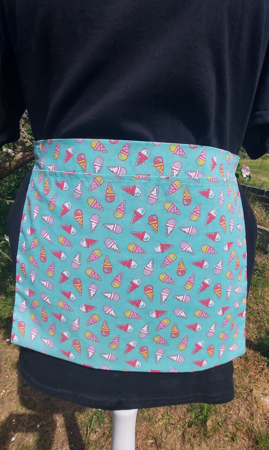 Handmade fabric peg apron pinny wearable peg bag ice cream pattern fabric 