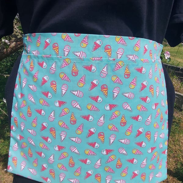 Handmade fabric peg apron pinny wearable peg bag ice cream pattern fabric 