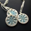 blue crackle ceramic snowflake decorations