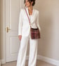 A Harris Tweed Bucket Bag with Dragonfly Embroidery - Image 2