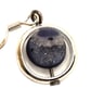 Ladies blue druzy bead drop earrings set in silver coloured rings - Image 3