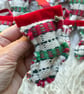Christmas Stocking decoration - Red & Green. Handwoven in Wales - Image 4