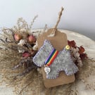 Grey Felt Scottie Brooch