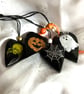 4 spooky Halloween hearts 