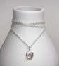 Shimmer silver pebble pendant necklace.