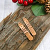 Earrings, Copper Patterns & Textures Bar Droppers with Sterling Silver Ear Wires