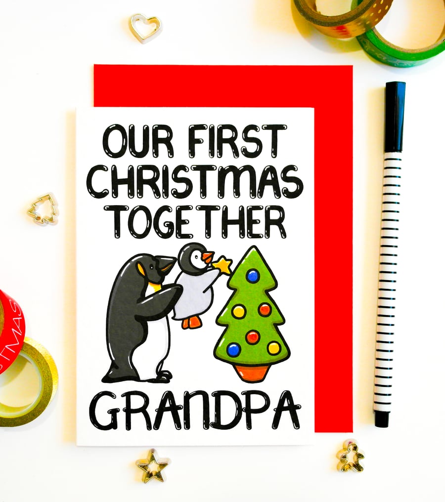 Christmas Card for Grandpa Our First Christmas Together Grandpa from Grandchild