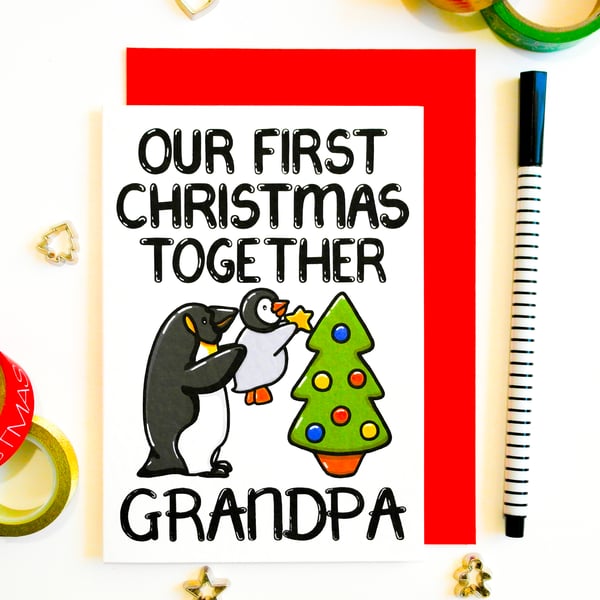 Christmas Card for Grandpa Our First Christmas Together Grandpa from Grandchild