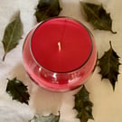 Holly & Red Berry Scented 100% Organic Soy Wax Bowl Candle