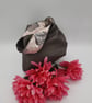  Knot bag,  small, reversible in grey denim and madam print fabric  - Image 9