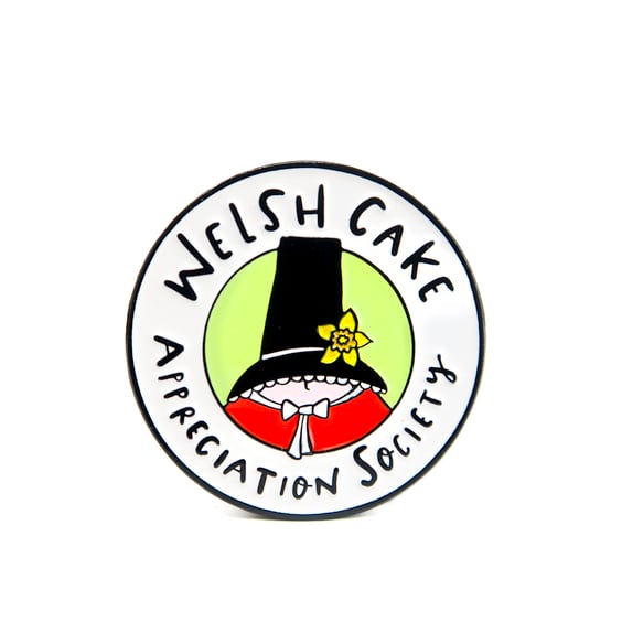 Welsh cake appreciation society enamel pin badge 