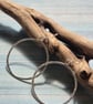  Hoop Hammered Earrings Sterling Silver 925