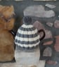 Small Tea Cosy for 2 Cup Tea Pot, Cornish Style, Hand Knitted - Image 1