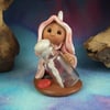 Tiny Gnome 'Olive' the Forager with glass jar unicorn horn  Ann Galvin