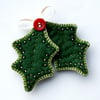 Christmas Holly Brooch