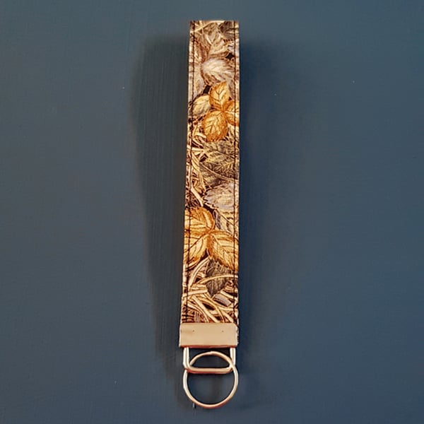 Handmade Autumn Leaves Wristlet Keyring - Fabric Keyfob