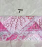Hand Embroidered Pink Pouch, Upcycled Fabric Beaded Clutch, Lace Textile wallet - Image 5